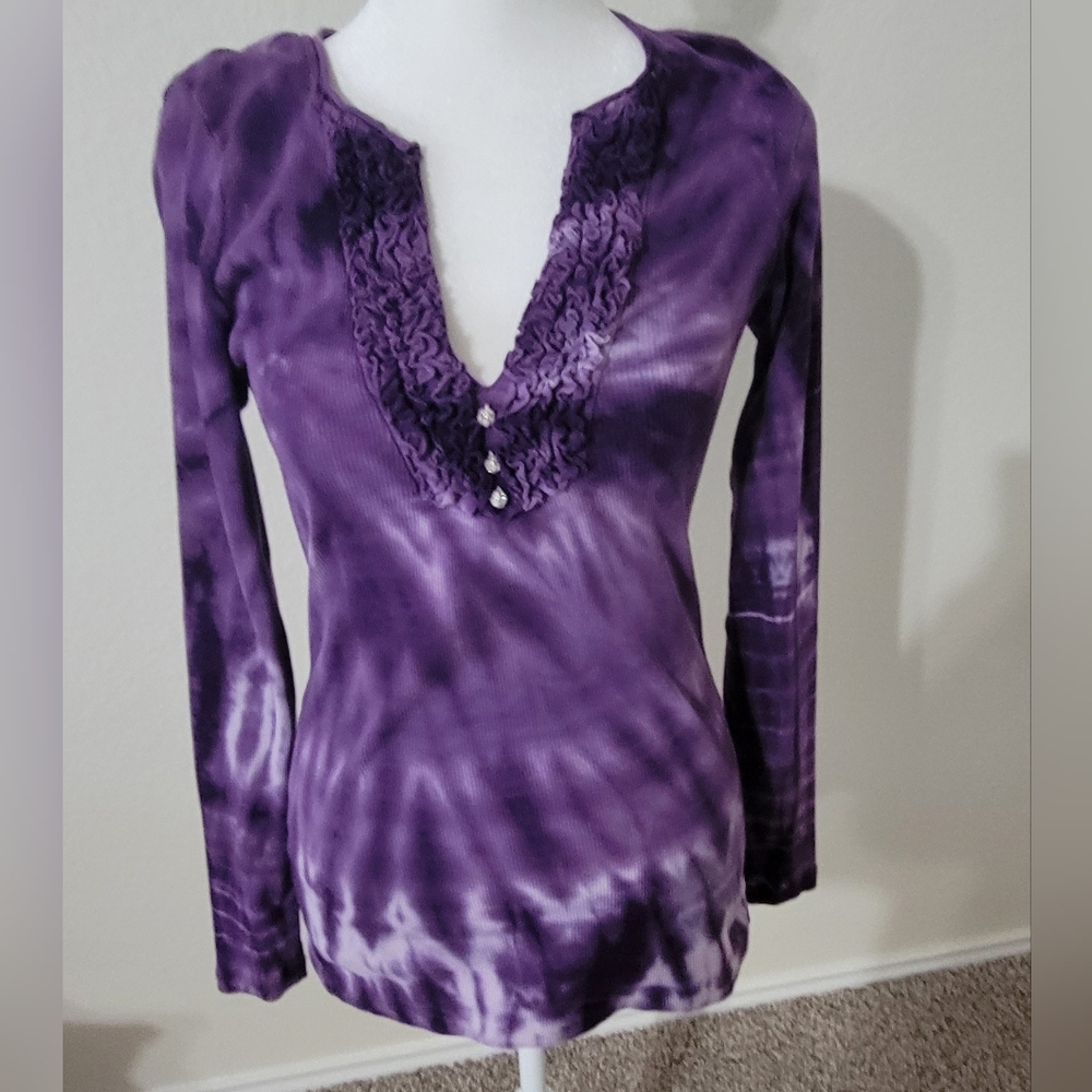 Charlotte Tarantola Medium Purple Tie-Dye Women's Top